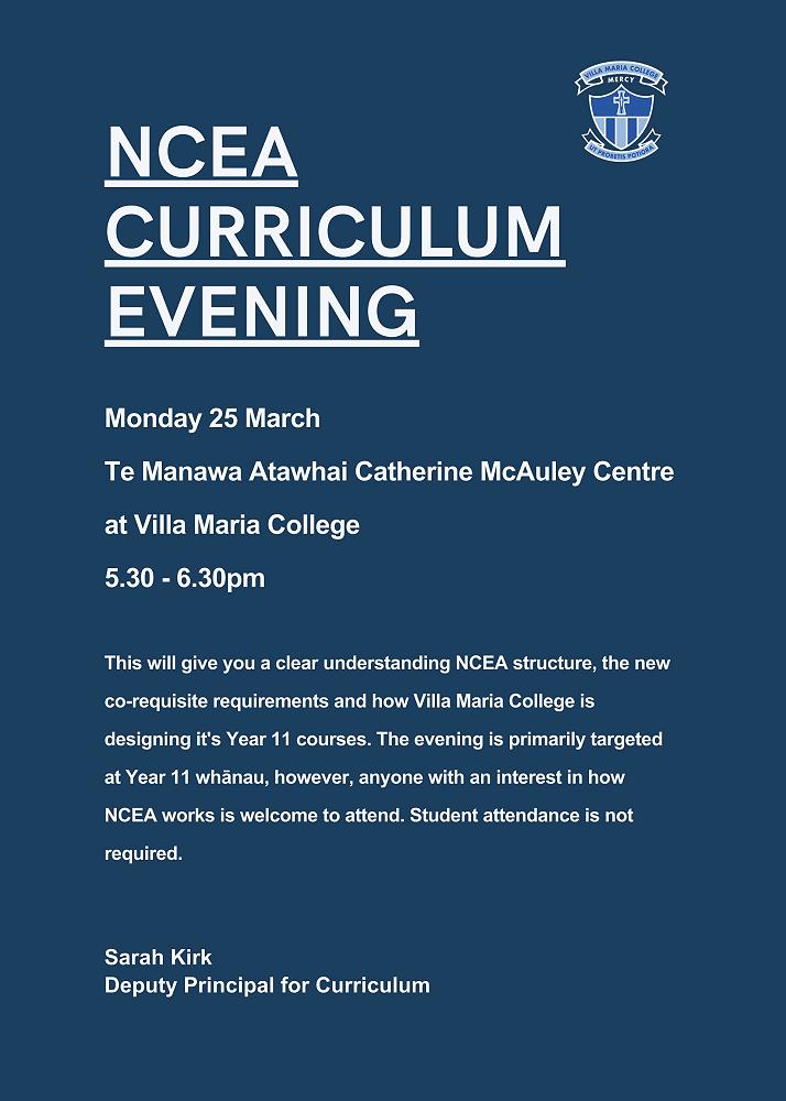 Curriculum Evening for Year 11 parents and caregivers